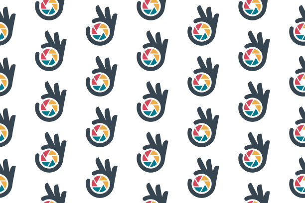 最佳摄影相机无缝图案设计。矢量模式模板。重复几何图案插图的现代成功标志手势剪影标志相机多媒体光圈焦距拍摄。摄影师的标志。图片下载