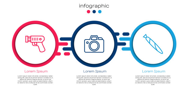 设置警用电击器，相机和大麻。业务信息模板。向量图片下载