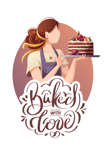 卡片设计与面包师和Сake。烘焙、烘焙店、烹饪、甜食、甜点、糕点概念。图片下载