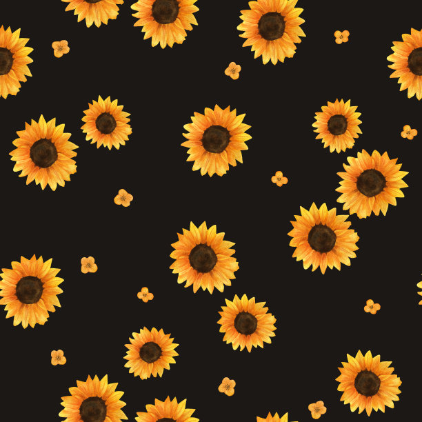 向日葵，水彩图案图片下载