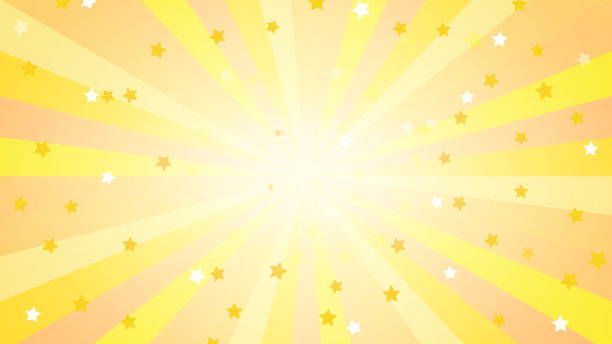 橙色的太阳爆发背景，星群分散，明亮的中心，16:9的比例大小图片下载