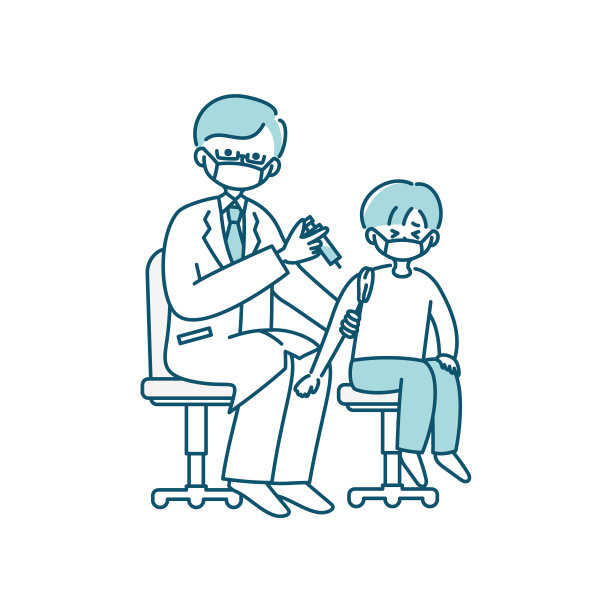 儿童接种疫苗示意图(戴口罩)图片下载