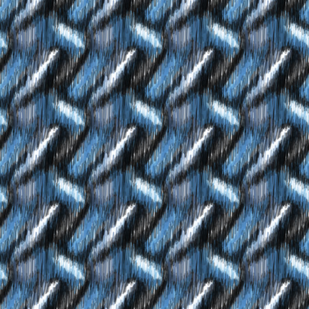 扎染纹理图案与抽象的装饰品绘制在浅蓝色和深蓝色的颜色与黑色和白色图片下载