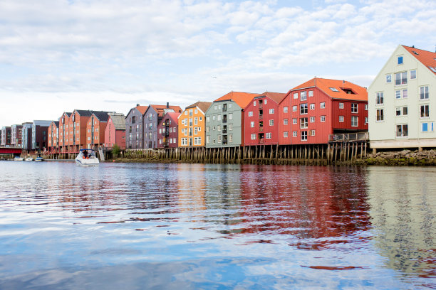 挪威特隆赫姆美丽的城市风景图片下载