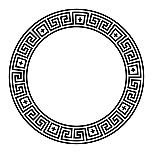 曲流模式，圆形框架和边界与交叉符号图片下载