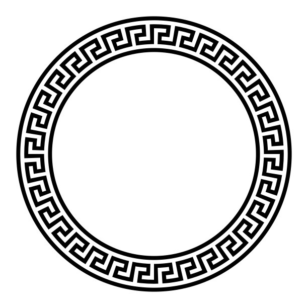 简单的曲线形图案，圆形边框和装饰性边框图片下载