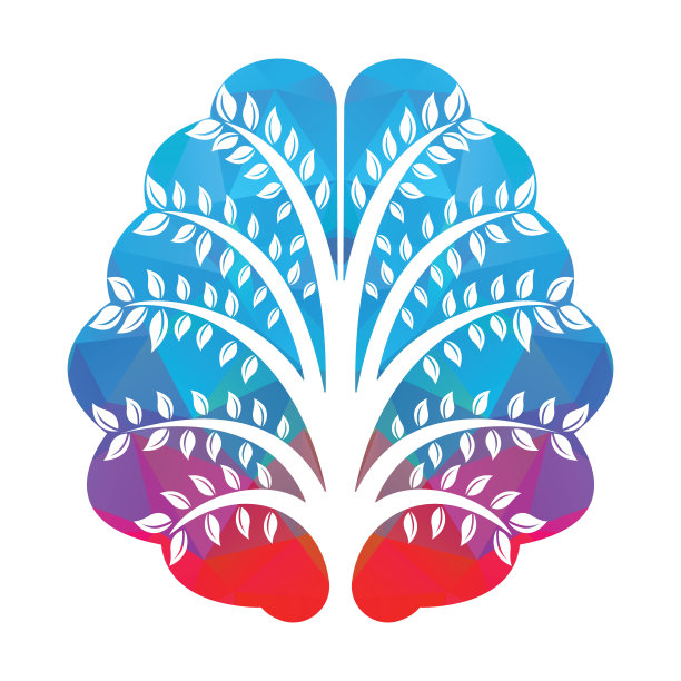 现代脑树标志设计。图片下载