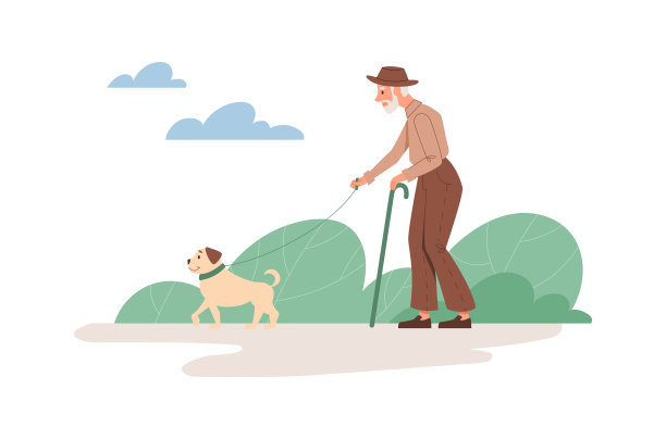 老人与狗图片下载