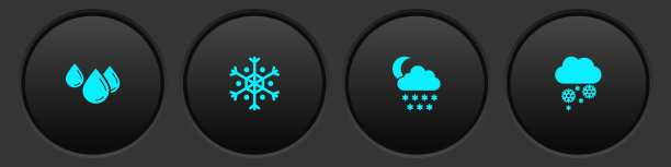 集水滴、雪花、云与雪、月亮和图标于一体。向量图片下载