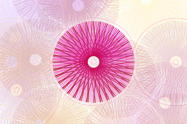 粉红色橙色漩涡圆形形状mod风格背景线漩涡抽象艺术心形车轮图案图片下载