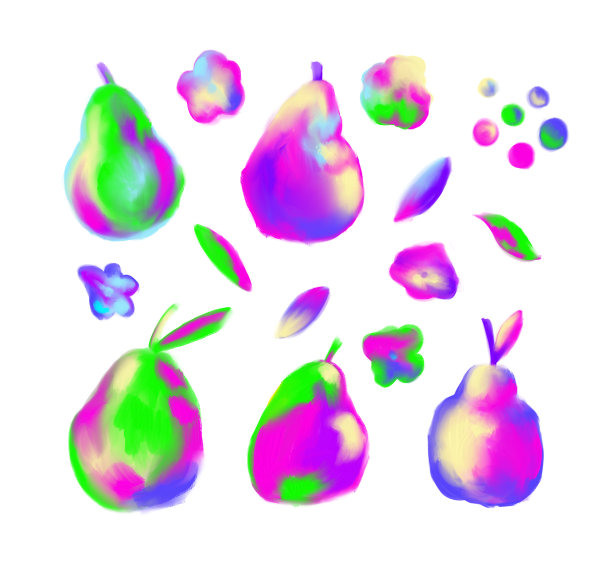 模糊的霓虹灯梨图片下载