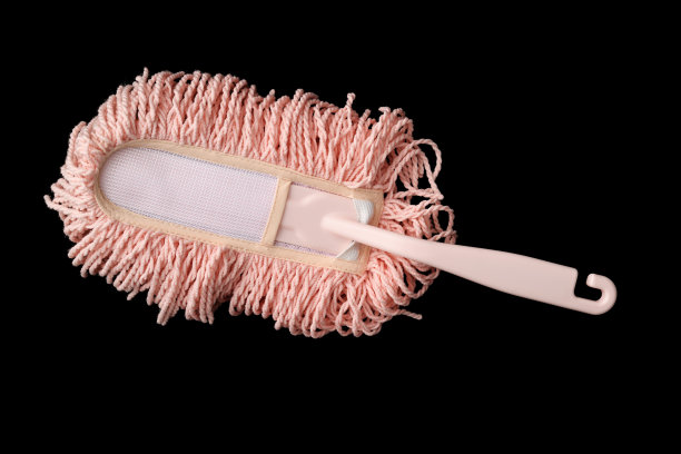 孤立的镜头粉红色随手掸子上的黑色背景图片下载