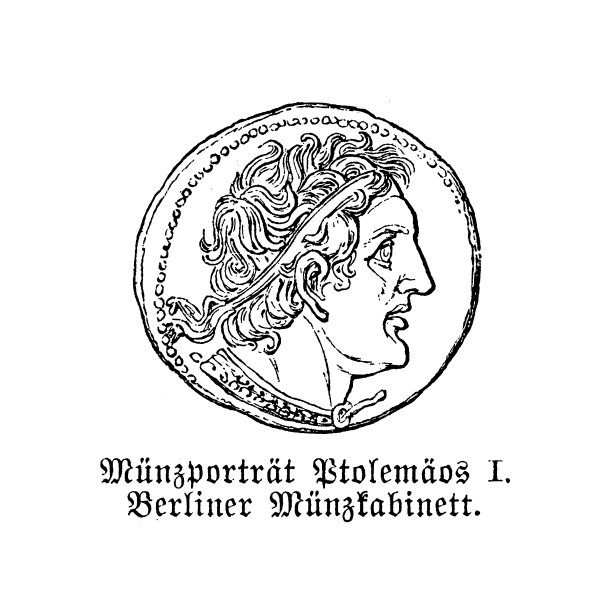 带有托勒密一世救星马其顿希腊将军肖像的古代硬币图片下载