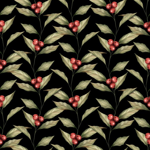 无缝垂直的野生浆果图案图片下载