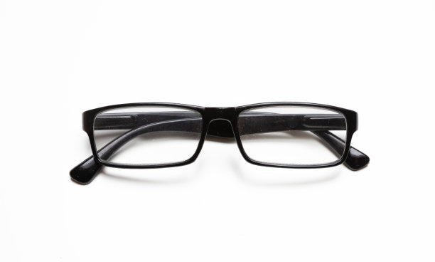 黑框眼镜，近视，老花眼眼镜孤立切割在白色背景图片下载