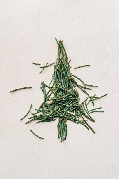 一棵用掉落的云杉针叶做成的圣诞树挂在塑料窗台上图片下载