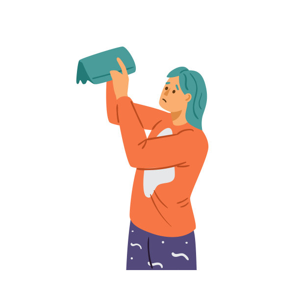 年轻的女性角色看空钱包里面。学生负债累累，女孩穷困潦倒。向量。图片下载