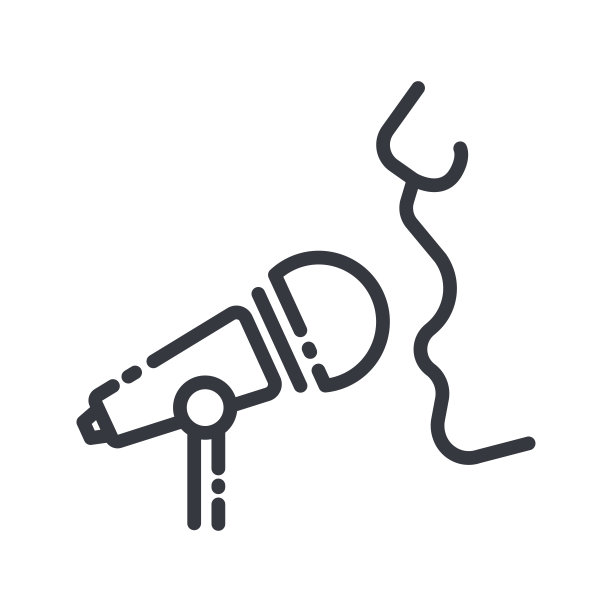 矢量线图标的歌手和麦克风图片下载