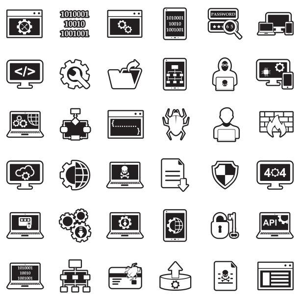 编程的图标。直线填充设计。矢量插图。图片下载