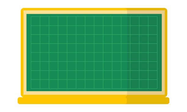矢量卡通绿色格子学校董事会。图片下载