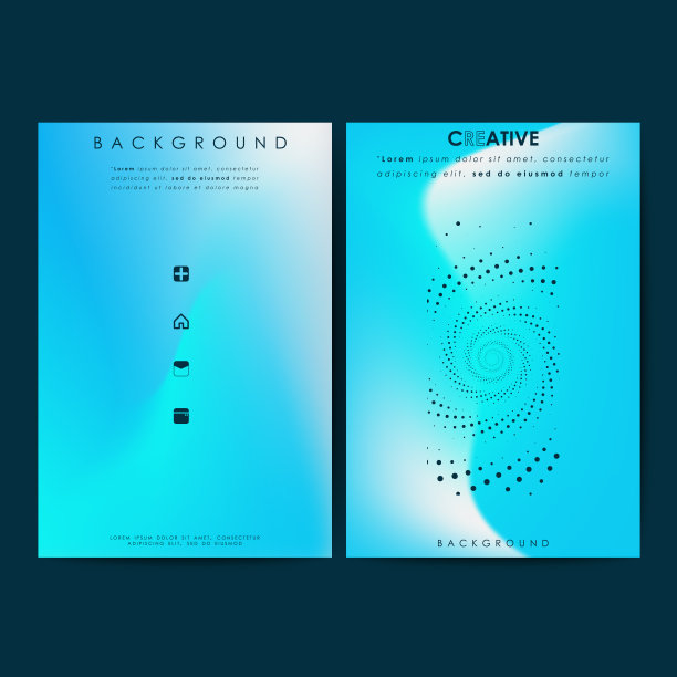 业务项目的页面设计模板。色彩渐变背景的阴影封面页图片下载