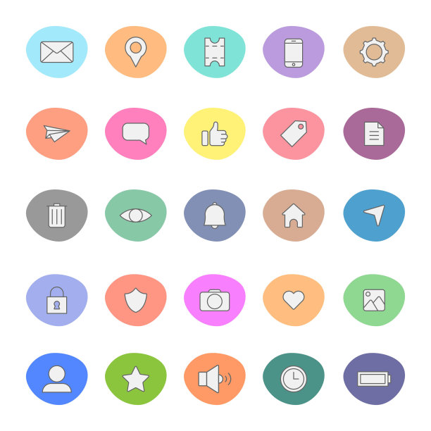 网页图标集矢量设计。图片下载