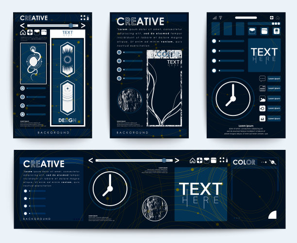 业务项目的页面设计模板。色彩渐变背景的阴影封面页图片下载