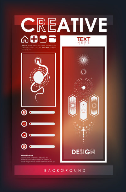 业务项目的页面设计模板。色彩渐变背景的阴影封面页图片下载
