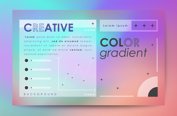 业务项目的页面设计模板。色彩渐变背景的阴影封面页图片下载