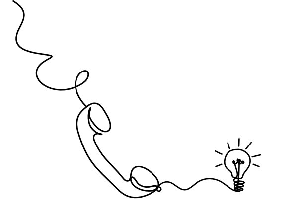 摘要在白色背景上以灯泡画线的手机图片下载