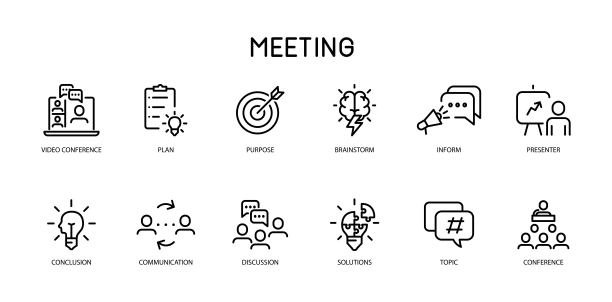 简单的业务会议图标集图片下载