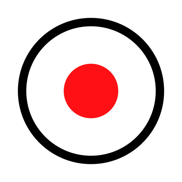 圆形日本国旗图标矢量图图片下载