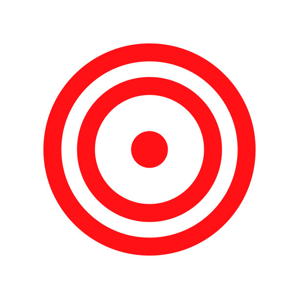 红色目标图标。一个省的目标。向量。图片下载