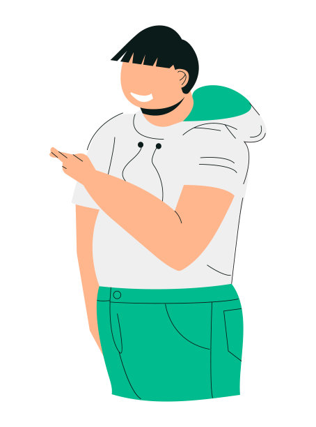 快乐的亚洲男孩矢量。符号，超级符号。祝你好运，好心态图片下载