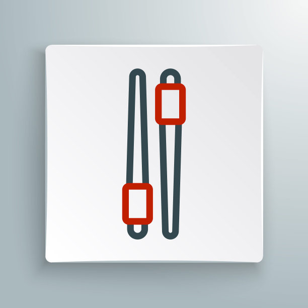 行食品筷子图标孤立在白色背景上。亚洲菜用的韩国木棒。东方器具。色彩斑斓的轮廓的概念。向量图片下载