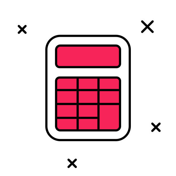 填充轮廓计算器图标孤立在白色背景。会计的象征。商业计算、数学、教育和金融。向量图片下载