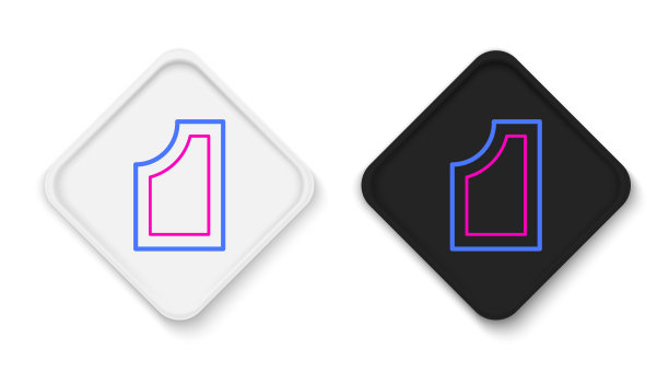 线缝制图案图标孤立在白色背景上。缝纫的标记。色彩斑斓的轮廓的概念。向量图片下载