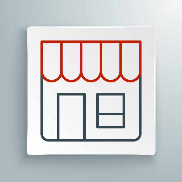 直线购物大楼或市场商店图标孤立在白色背景。店建设。色彩斑斓的轮廓的概念。向量图片下载