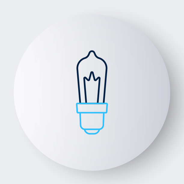 线灯泡与概念的想法图标孤立在白色背景上。能量和思想的象征。灵感的概念。色彩斑斓的轮廓的概念。向量图片下载