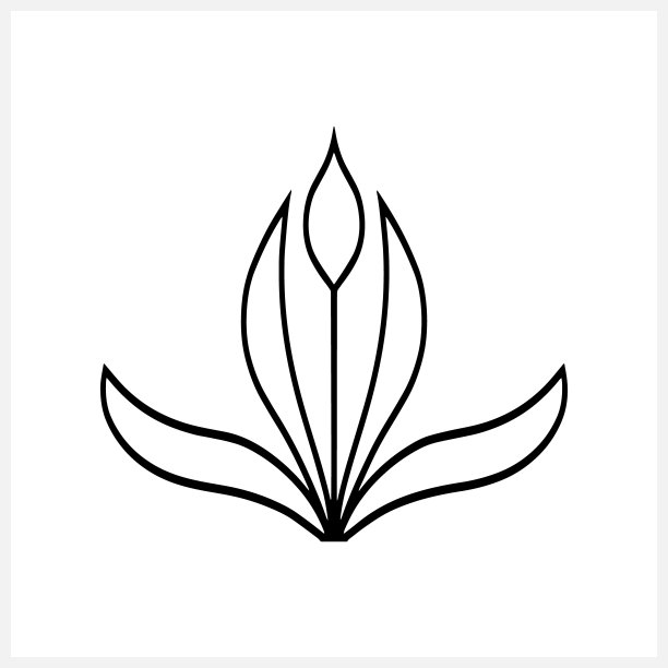 孤立的莲花图标。剪贴画草图。矢量插图。每股收益10图片下载