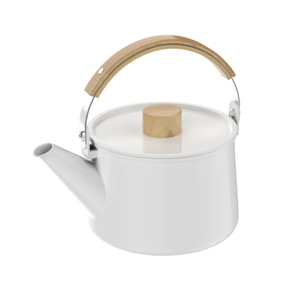 白色陶瓷与木材处理3D渲染图片下载