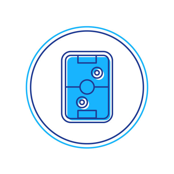 填充轮廓空气曲棍球桌图标孤立在白色背景。向量图片下载