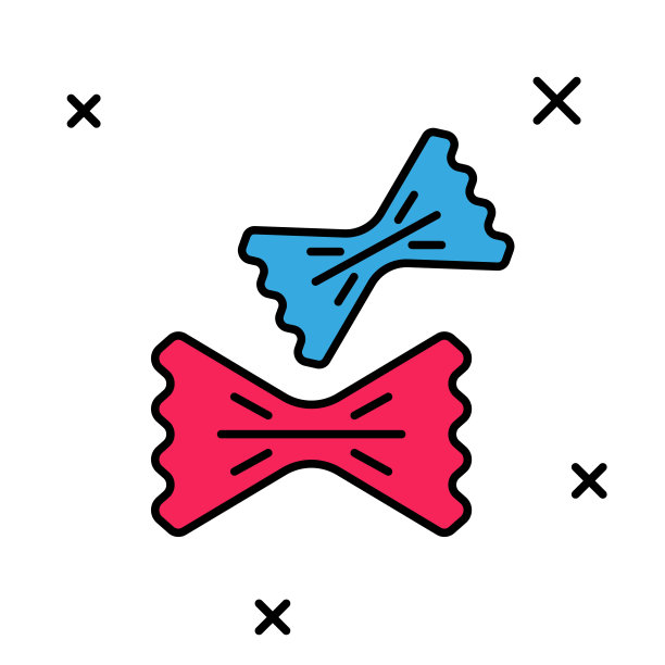 填充轮廓通心粉图标孤立在白色背景上。意大利菜。向量图片下载