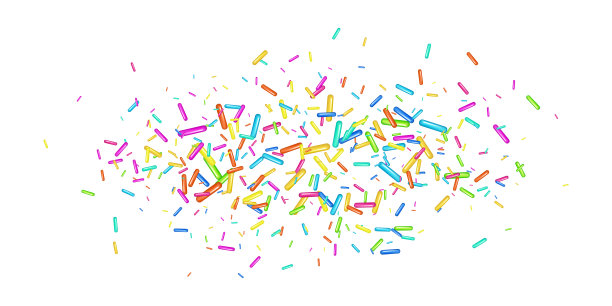 在白色的背景上，五颜六色的细粒图片下载