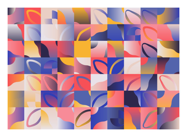 手绘图案图像与抽象矢量几何形状设计图片下载