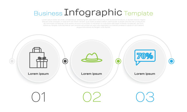 套装线礼盒，男士帽带，七折标签。业务信息模板。向量图片下载