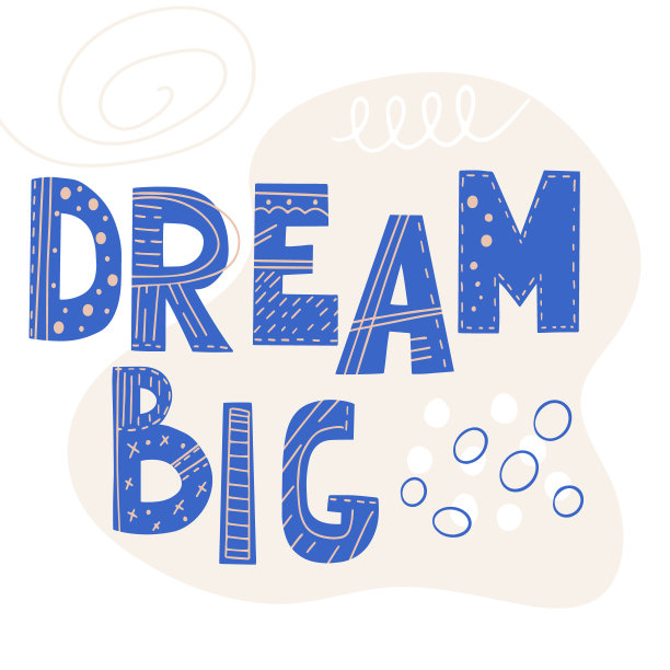 铭文大梦想。斯堪的纳维亚风格的矢量插图与装饰抽象元素图片下载