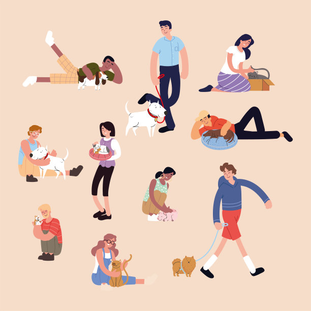 不同的人和宠物图片下载
