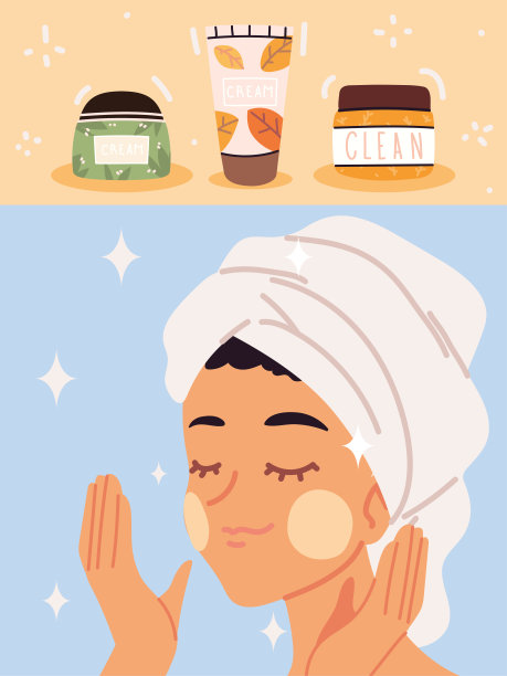 女孩做日常护肤图片下载