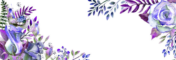 用玫瑰，树叶，浆果，装饰的小树枝做框架。婚礼概念与鲜花。为贺卡或请柬用蓝色调的水彩构图图片下载